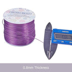 BENECREAT 20 Gauge 770FT Aluminum Wire Anodized Jewelry Craft Making Beading Floral Colored Aluminum Craft Wire for Halloween Decoration - Purple