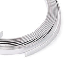 Fashewelry 5mm Aluminum Flat Bendable Craft Wire Silver 32.8Ft Nose Wire for Christmas Tree Decoration Face Masks Sculpture Resin Bezel Frame Jewelry Ring Making Wrapping Plant Bonsai