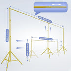 EMART Backdrop Stand, 20x7ft(WxH) Large Adjustable Background Support System with 308° Angle Rotatable Connector, 8 Clamps, 3 Sandbags and Carry Bag for Paties, Wedding, Photography -Titanium Gold