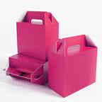 XAGLVV 24Pack Hot Pink Party Favor Treat Box Packs, 7 * 3.5 * 6.6 Inch Goodie Box with Handles, Gable Gift Boxes for Valentine's Day,Birthdays