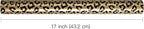 WRAPAHOLIC Reversible Leopard Wrapping Paper - Mini Roll - 17 Inch X 33 Feet - Leopard Print with Metallic Foil Shine and Stripe Design for Birthday, Holiday, Baby Shower