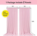 Pink Backdrop Curtain for Parties Rod Pocket Pink Curtains Photography Backdrop Drapes Privacy Fabric Decoration for Birthday Party Wedding Baby Shower Home Decor, 5ft x 10ft, 2 Panels