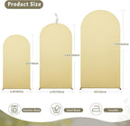 6FT Beige Arch Backdrop Cover - Polyester Fitted Wedding Arch Stand Covers Round Top Chiara Arch Backdrop Cover for Birthday Party Banquet Photo Background Decoration