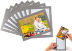 Magnetic Photo Frames with Sliver-Grey Border(4"X6",10 Pack),Magnet Picture Frame Pockets/Postcard Holder,Decorations for Fridge/Lockers/Home/Office/School/Classroom/Whiteboard/Party