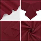 6 Pack Burgundy Tablecloths for 8ft Rectangle Tables 60 x 126 Inch - Polyester Table Cover Stain and Wrinkle Resistant Washable Fabric Table Clothes for Wedding Party Banquet Reception Restaurant