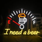 I Need a Beer Neon Sign,LED Neon Light Bar Wall Decor for Pub,Man Cave，Energy-Efficient,Shop Bar,Teen Room,Game Room Decor,Hip Hop Party Neon Signs Wall Decor,Party Bedroom Unique Gift for Beer Lovers