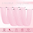 6 Panels Pink Ceiling Drapes for Wedding 5ftx30ft Ceiling Drapes Wedding Arch Draping Fabric Cheesecloth Sheer Curtain Romantic Ceiling Decorations for Weddings Party Banquet Ceremony Stage