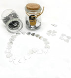 Heart Confetti Valentine's Day Silver Table Confetti Metallic Foil for Party Wedding Happy Birthday Baby Showe Bridal Shower Festival Theme Party Decorations Supplies(Silver)
