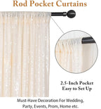 ShinyBeauty Sparkle Backdrop Curtain Ivory 2 Panels Set Sequin Photo Backdrop 2FTx8FT Sequin Backdrop Curtain Pack of 2-1220S
