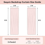 Sugargirl Dark Green Sequin Backdrop Curtain 4 Panels 2FTx8FT Glitter Dark Green Background Drapes Sparkle Photography Backdrop for Party Wedding Birthday Wall Decoration