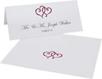 Linked Hearts Printable Place Cards, Burgundy (Choose Color), Set of 60 (10 Sheets), Laser & Inkjet Printers - Wedding, Party, Dinner, and Special Events - Made in the USA