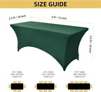 2-Pack 6ft Spandex Table Covers for Rectangle Standard Folding Tables - Wrinkle Resistant Stretch Tablecloths - Ultimate Fitted Table Protector for Parties, Trade Shows, Banquet