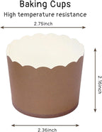 Whaline 120Pcs Brown Paper Baking Cups Scalloped Edge Cupcake Wrappers Gradient Brown Cupcake Muffin Cases for Wedding Birthday Baby Shower, 3 Colors