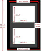 Creative Picture Frames 16X24Bk-B Black Vertical Double Diploma Frame With 2 Opening Black Mat, Holds 2-11X14-Inch Documents With Wall Hanger