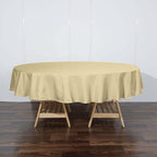 Efavormart Round Tablecloth, 90 Inch Stain & Wrinkle Resistant Washable Table Cloth, Decorative Polyester Fabric Table Cover for Banquet, Wedding, Dining- Champagne