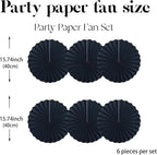 Black Party Decorations,Halloween Decor Events Accessories,Black Birthday Decorations,Anniversary Decorations for Party,Birthday Decorations for Men 16in Hanging Paper Fans 30 Color DIY Set(Black)