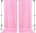AK TRADING CO. 10 feet x 8 feet IFR Polyester Backdrop Drapes Curtains Panels with Rod Pockets - Wedding Ceremony Party Home Window Decorations - Pink