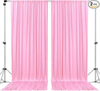 AK TRADING CO. 10 feet Wide x 12 feet Long IFR Polyester Backdrop Drapes Curtains Panels with Rod Pockets - Wedding Ceremony Party Home Window Decorations - (Pink)