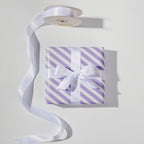 WRAPAHOLIC Reversible Wrapping Paper - Mini Roll - 17 Inch x 33 Feet - Purple and Stripes Design for Birthday, Wedding, Baby Shower, Holiday