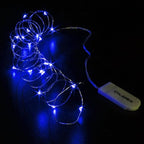 CYLAPEX 6 Pack Blue Fairy Lights Battery Operated Fairy String Lights Firefly Lights LED Starry String Lights 3.3ft 20 LEDs Silvery Copper Wire for Christmas DIY Decoration Costume Wedding Party