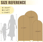MODFUNS Metal Arch Backdrop Stand and Cover Set 4&5&6ft Khaki Arch Cover Gold Wedding Arched Frame Brown Backdrop Covers Arched Stand with Covers for Wedding Ceremony Birthday Party Decor