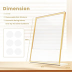 Acrylic Gold Frames 8 x10, Slanted Back Gold Picture Frames Table Acrylic Sign Holder for Photos Wedding Table Numbers and Art Display with Removable Clear Sticky Dots,3 Pack