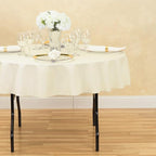 LinenTablecloth 70-Inch Round Polyester Tablecloth Ivory