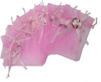 Ankirol 50pcs Sheer Organza Favor Bags For Wedding 3.8x4.8'' Gift Bags Samples Display Drawstring Rose Pouches (pink)