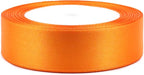 Orange Solid Satin Ribbon 1 Inch 25 Yards Solid Polyester Fabric Ribbon for Gift Wrapping Wedding Christmas Baby Shower Birthday Party Decoration Handmade Immortal Flower Craft