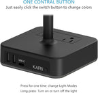 KAFRI RGB Dual Headphone Stand with USB C Charger Desk Gaming Double Headset Holder Hanger Rack with 3 USB Charging Port and 2 Outlet - Suitable for Gamer Desktop Table Game Earphone Accessories Gift