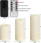 Set of 24 Waterproof Outdoor Flameless Candles, LED Candles with 4 Remote and Timer,(H 4" 5" 6" x D 2.2"),for Halloween Wedding Festiv