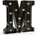 OYCBUZO Light Up Black Alphabet Marquee Letters Sign LED Marquee Number Lights Sign for Night Light Home Bar Christmas Party Lamp Wedding Birthday Decoration M