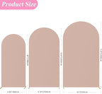 Fomcet Wedding Arch Cover 7.2FT, 6.6FT, 6FT Nude Spandex Fitted Fabric Arch Backdrop Cover Set of 3 Round Top Chiara Arched Backdrop Stands Covers for Wedding Ceremony Birthday Party Baby Shower