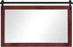 COGOOD Farmhouse Bathroom Mirror - 45 x 30 Rustic Wood Framed Wall Barn Door Mirror for Entryway, Living Room, Entryway Wall Decor (Espresso)
