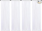 Poise3EHome White Sequin Backdrop Curtain,4 Panels 2FTx8FT Glitter Background for Party Birthday Party Baby Shower Wedding Christmas Thanksgiving Halloween Holiday Festival Decor