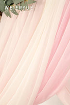 Deluxe Pink Artificial Wedding Arch Flowers with Drapes Kit-Pack of 5, 2pcs Flower Arrangements 3pcs Hanging Sheer Drapes Blue Ceremony Arbor Reception Backdrop Rose Floral Decorations.