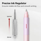 WRITECH Fountain Pen Soft Grip: Fine Nib Black Ink Pen with 3 Ink Cartridges and 1 Replacement Nib Set Smooth Writing for Journaling Calligraphy Gift (Pink)
