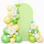 LEBENGURU Upgraded 6FT Wedding Arch Cover, Green Spandex Fitted Arch Backdrop Cover, Round Top Chiara Stand Covers for Birthday Party Baby Shower Banquet Balloon Décor