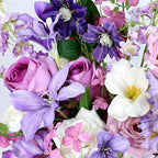 Artificial Flowers Bouquets for Bridal Wedding Home Decor Fake Floral Arrangements for Party Table Centerpieces DIY Silk Flower Set Spring Summer Indoor Outdoor (Combo Purple/White)