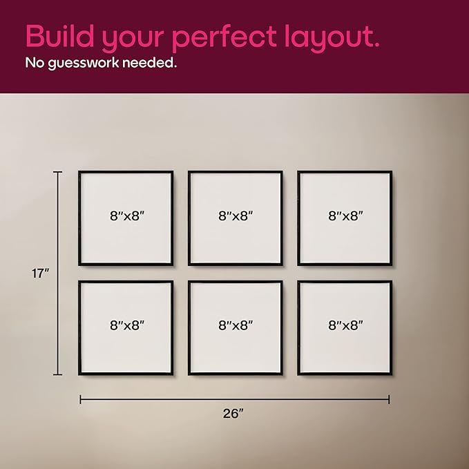 Mixtiles Official - Custom Photo Tiles - Personalized Printed Photos - Magnetic Wall Frames - Adhesive Sticker, No Nails - Various Sizes and Frames - 8x8-tiles-Tile - Oak Frame