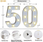 Pooqla 50th Birthday Decorations for Women Men, Light Up Numbers 50 for Party Table Backdrop Wall Decors, 50th Birthday Gift for Her Him, Marquee Number for Wedding Anniversary Decorations