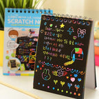 Soumore 16 Pack Scratch Notebooks, Rainbow Scratch Note Combo Art Set, Magic Scratch Painting & Sketch Art Notes Drawing Notepads for Kids - Includes Drawing Stencil and Wooden Stylu with Each Note