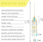 H&D HYALINE & DORA Crystal Prisms Suncatcher Window Hanging Pendant Glass Prisms Decor Wind Chime Rainbow Sun Catcher for Home Garden Porch