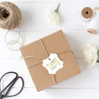 Andaz Press Personalized Fancy Frame Square Birthday Gift Tags, Metallic Gold Ink, Thanks for Coming to My 1st Birthday, 24-Pack, Custom Made Name