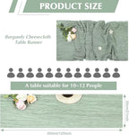 Sage Green Cheesecloth Table Runner -21*120Inch Long Boho Wedding Table Decor, Rustic Gauze Fabric Runner for Bridal Showers, Baby Showers & Parties (Sheer, Lightweight, Wrinkled Design)