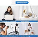 HEMMOTOP White Photography Backdrop, 10x8 ft White Photo Backdrops Background Curtain for Photoshoot, Video Recording, Photographic Studio, Picture, Party, Photos, Product (Backdrop only)