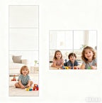 Unbreakable Acylic Small Mirror Tiles for Kids, (4-Pcs 12x16 Inch) Plastic Mirrors for Wall, Stick on Mirrors for Wall Decor, Shatterproof Mirror for Kids Bedroom