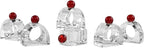 Crystal Napkin Rings Holder Silver Diamond Napkin Rings Pack of 6 Pieces with red Decor, Hotel Restaurant Wedding Party Holiday Banquet Dining Table Decor