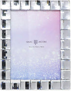 Isaac Jacobs Decorative Sparkling Clear Jewel Picture Frame, Photo Display & Home Décor (5x7, Clear)