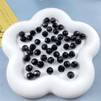 200 PCS 6mm Crystal Glass Beads Round Multiple Faceted Loose Spacer Glass Beads for DIY Handcrafte Bracelet Necklace Earring Jewelry Making(Black)